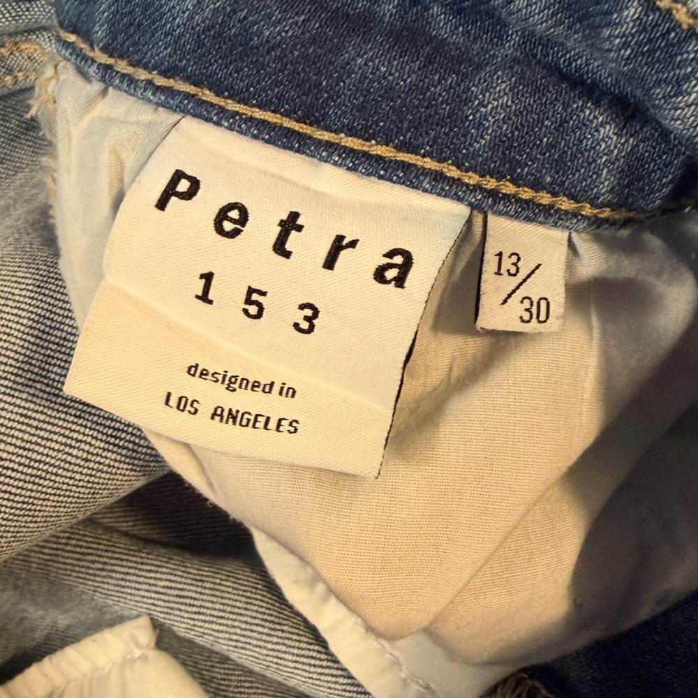 Petra Flare Jeans Size 13/30 Medium Wash High Rise Distressing Stretch - Picture 11 of 13